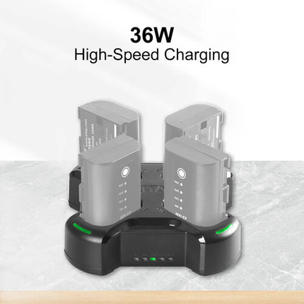 ZITAY LP-E6NH Cargador Rápido de 4 Canales para Baterías Canon LP-E6NH 36W USB-C PD