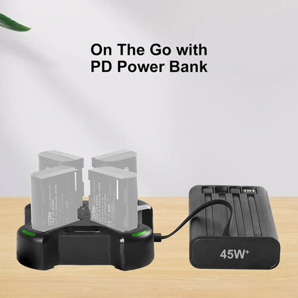 ZITAY LP-E6NH Cargador Rápido de 4 Canales para Baterías Canon LP-E6NH 36W USB-C PD