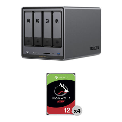 UGREEN 48TB NASync DXP4800 Caja NAS 4 Bahías con 4 x 12TB 7200rpm SATA III