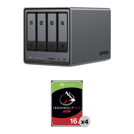 UGREEN 64TB NASync DXP4800 NAS 4 Bahías 7200 rpm SATA III 128GB SSD