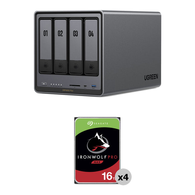 UGREEN 64TB NASync DXP4800 NAS 4 Bahías 7200 rpm SATA III 128GB SSD