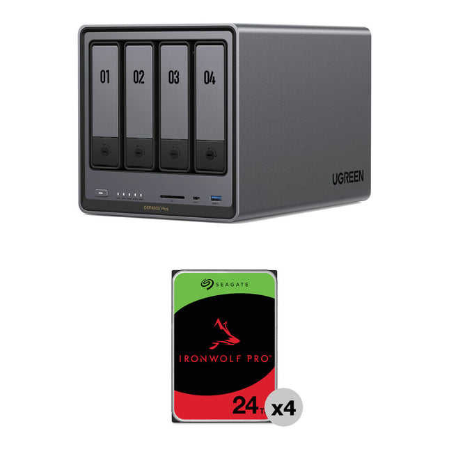 UGREEN 96TB NASync DXP4800 Kit NAS 4 Bahías 4 x 24TB 7200 rpm SATA III