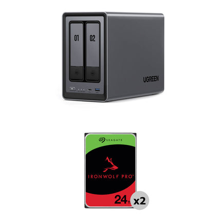 UGREEN 48TB NASync DXP2800 Rack NAS 2 Bahías 2x24TB 7200rpm SATA III