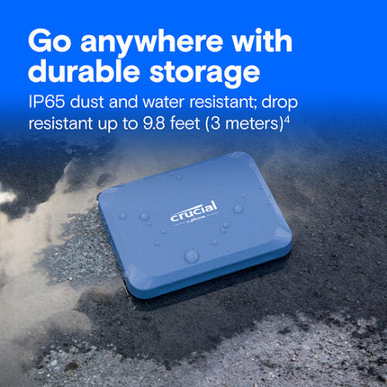 Crucial 8TB X10 SSD portátil USB 3.2 Gen 2x2 2100 MB/s resistente agua polvo