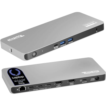 Plugable UD-7400PD Estación de Acoplamiento USB-C HDMI 5 Pantallas 140W 2.5 Gb/s Ethernet