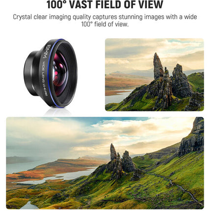 Neewer LS-42 PRO Lente Gran Angular 18mm con Clip para Smartphone y Adaptador de Filtro 67mm