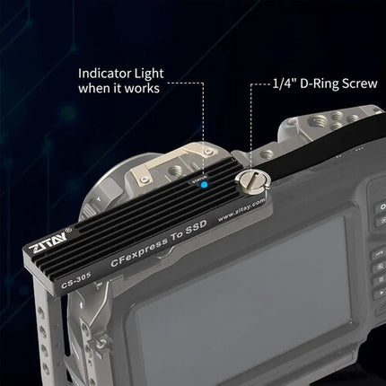 ZITAY Adaptador NVMe M.2 2280 SSD a CFexpress Tipo B para Cámaras 1700 MB/s Lectura 1200 MB/s Escritura
