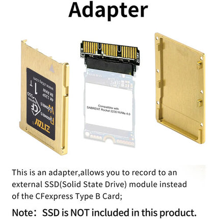 ZITAY Adaptador Tarjeta CFexpress Tipo B para SSD NVMe M.2 2230 1800 MB/s Lectura 1200 MB/s Escritura