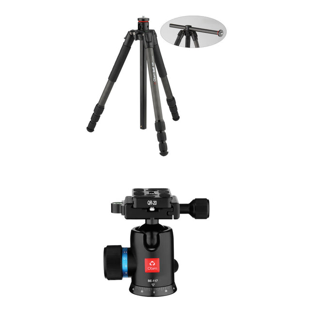 Oben Skysill CFT-6194L Trípode de Fibra de Carbono 4 Secciones 180 cm y Cabezal Dual BE-117
