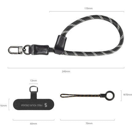 SmallRig FilMov Correa de Muñeca para Teléfono Negra Ajustable de Nylon