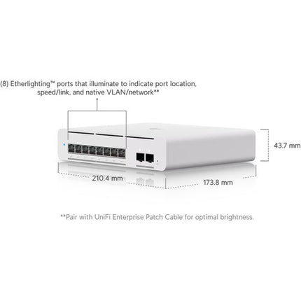 Ubiquiti Pro XG 8 Switch de Red Gestionado 8 Puertos 10G PoE++ 155W