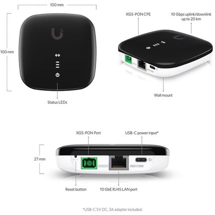 Ubiquiti UISP Fiber XGS Unidad de Red Óptica 10G WAN 10G LAN