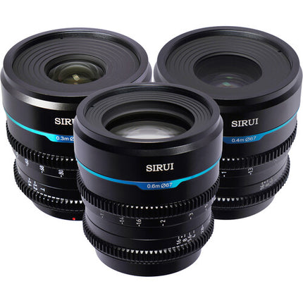 Sirui Night Walker T1.2 S35 Juego de 3 lentes cine 24 35 55mm Funda