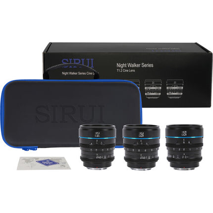 Sirui Night Walker T1.2 S35 Juego de 3 lentes cine 24 35 55mm Funda