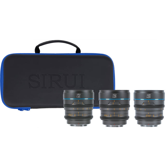 Sirui Night Walker T1.2 S35 Set de 3 lentes cine 24 35 55mm T1.2 con estuche