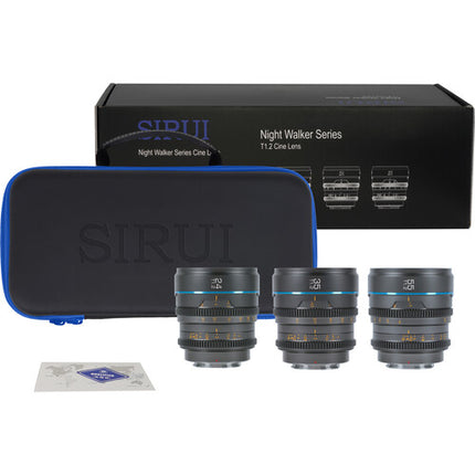 Sirui Night Walker T1.2 S35 Set de 3 lentes cine 24 35 55mm con estuche