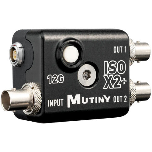 MUTINY ISO X2 Amplificador de Distribución de Video 12G-SDI 1:2 con SafeTap Cable 246 pies de transmisión