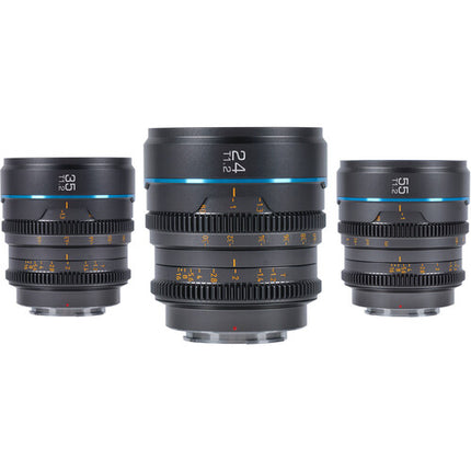 Sirui Night Walker T1.2 S35 Set de 3 Lentes Cine 24 35 55mm con Estuche