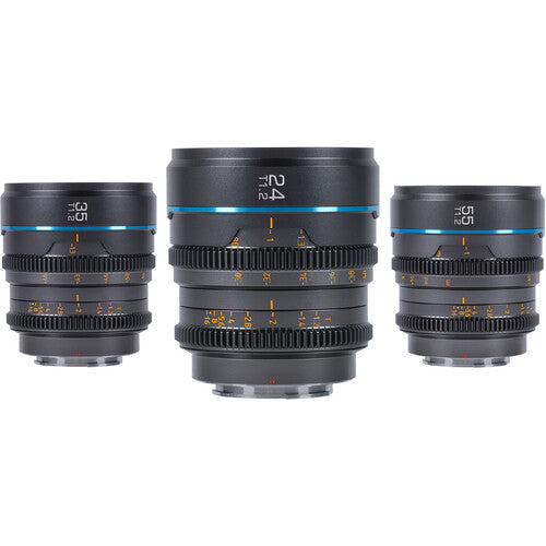 Sirui Night Walker T1.2 S35 Set de 3 Lentes Cine 24 35 55mm con Estuche