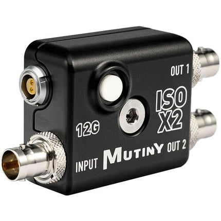 MUTINY ISO X2+ Amplificador de Distribución 12G-SDI 1:2 con SafeTap Cable y Aislador