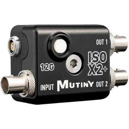 MUTINY ISO X2+ Amplificador de Distribución 12G-SDI 1:2 con SafeTap Cable y Aislador