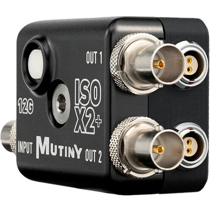 MUTINY ISO X2+ Amplificador de Distribución 12G-SDI 1:2 con SafeTap Cable y Aislador