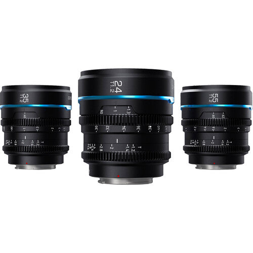 Sirui Night Walker T1.2 S35 Set de 3 lentes cine 24 35 55mm Funda