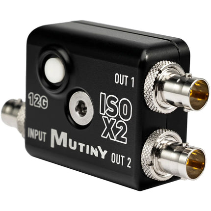 MUTINY ISO X2+ Amplificador de Distribución 12G-SDI 1:2 con SafeTap Cable y Aislador