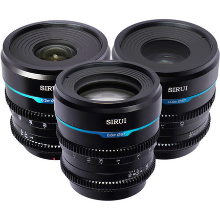 Sirui Night Walker T1.2 S35 Juego de 3 Lentes Cine 24 35 55mm con Estuche