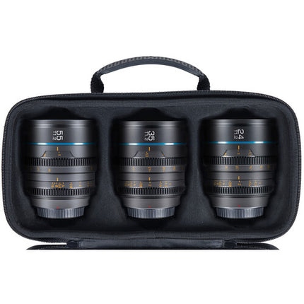 Sirui Night Walker T1.2 S35 Juego de 3 Lentes Cine 24 35 55mm con Estuche