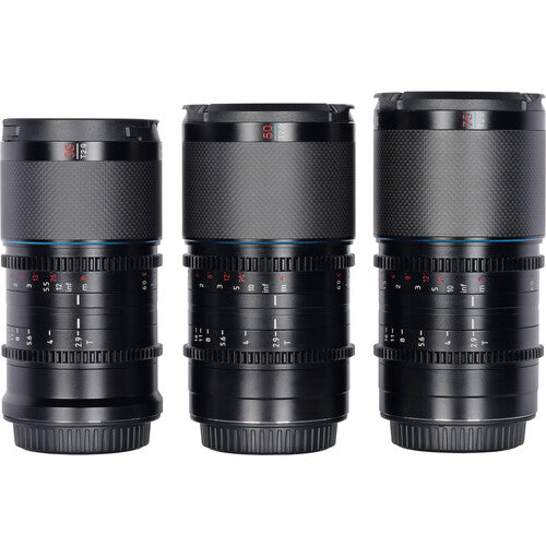Sirui Saturn T2.9 1.6x Set Anamórfico Carbono Full Frame 35 50 75mm Estuche