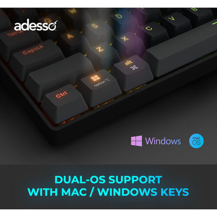 Adesso EasyTouch 1000 Teclado Mecánico Inalámbrico RGB 3000mAh Bluetooth USB-C