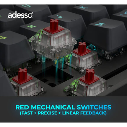 Adesso EasyTouch 1000 Teclado Mecánico Inalámbrico RGB 3000mAh Bluetooth USB-C