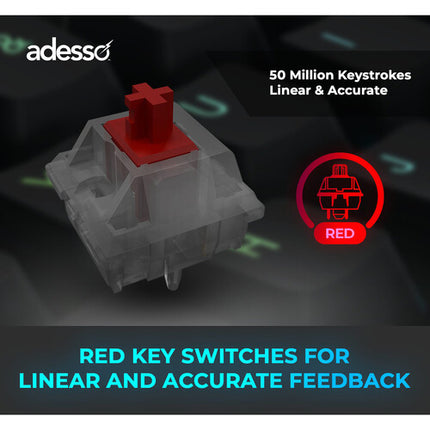 Adesso EasyTouch 1000 Teclado Mecánico Inalámbrico RGB 3000mAh Bluetooth USB-C