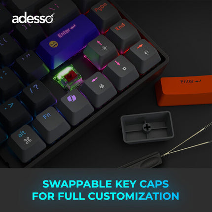 Adesso EasyTouch 1000 Teclado Mecánico Inalámbrico RGB 3000mAh Bluetooth USB-C