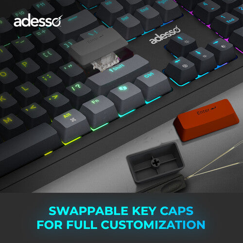 Adesso EasyTouch 1300 Teclado Mecánico Inalámbrico RGB 3000mAh