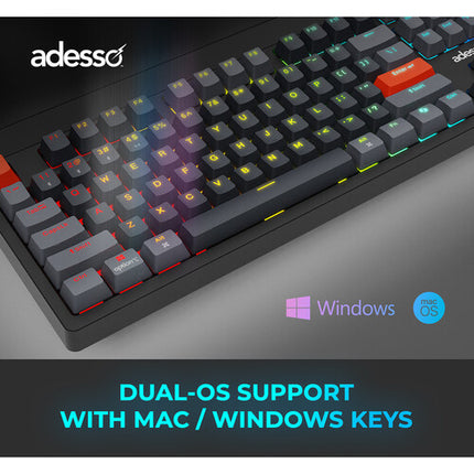 Adesso EasyTouch 1300 Teclado Mecánico Inalámbrico RGB 3000mAh
