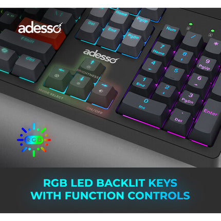 Adesso EasyTouch 1300 Teclado Mecánico Inalámbrico RGB 3000mAh