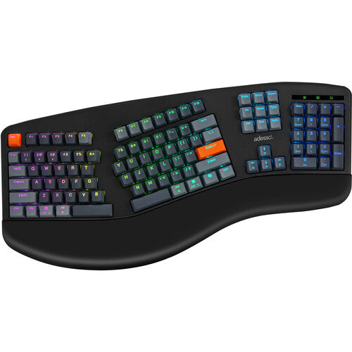 Adesso EasyTouch 1500 Teclado mecánico inalámbrico ergonómico RGB 3000mAh