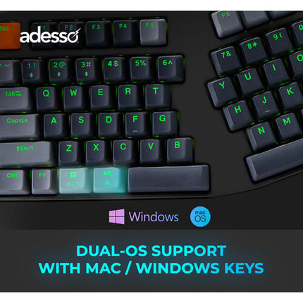 Adesso EasyTouch 1500 Teclado mecánico inalámbrico ergonómico RGB 3000mAh