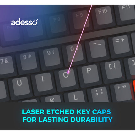 Adesso EasyTouch 1500 Teclado mecánico inalámbrico ergonómico RGB 3000mAh