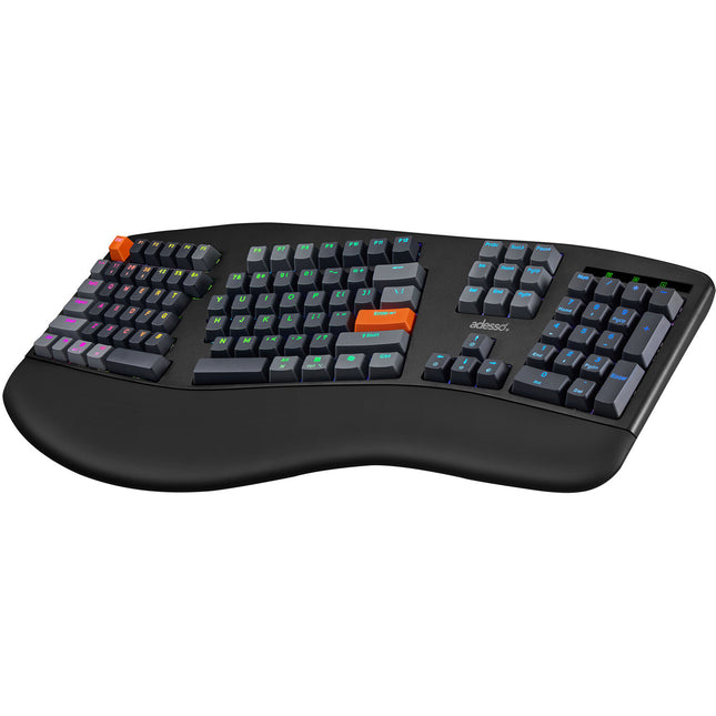 Adesso EasyTouch 1500 Teclado mecánico inalámbrico ergonómico RGB 3000mAh