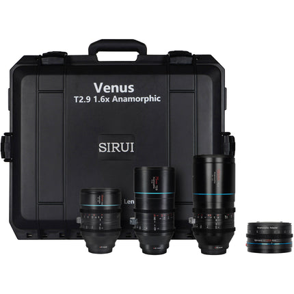 Sirui Venus T2.9 Kit de lentes anamórficas 35 75 150mm Full Frame con adaptador 1.25x y estuche rígido