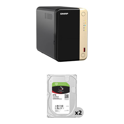 QNAP 16TB TS-264 NAS caja 2 bahías 2x8TB 7200rpm SATA III