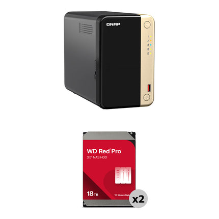 QNAP 36TB TS-264 NAS 2 Bahías HDD 2x18TB 7200 rpm SATA