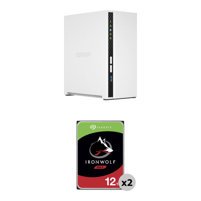 QNAP TS-233 NAS 24TB 2-Bahías 2x12TB 7200rpm SATA III