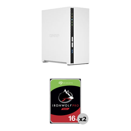 QNAP TS-233 NAS 32TB almacenamiento 2 bahías 2 x 16TB 7200 rpm SATA III