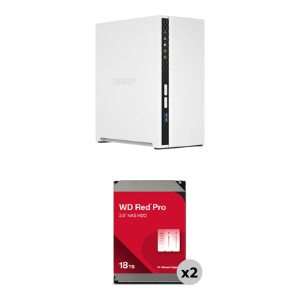 QNAP 36TB TS-233 NAS 2 Bahías 2 x 18TB 7200 rpm SATA III