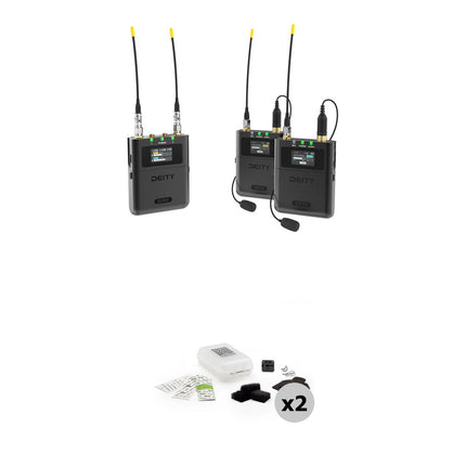 Deity Microphones Theos Digital Sistema Inalámbrico Lavalier Doble 8h Batería 300m Alcance