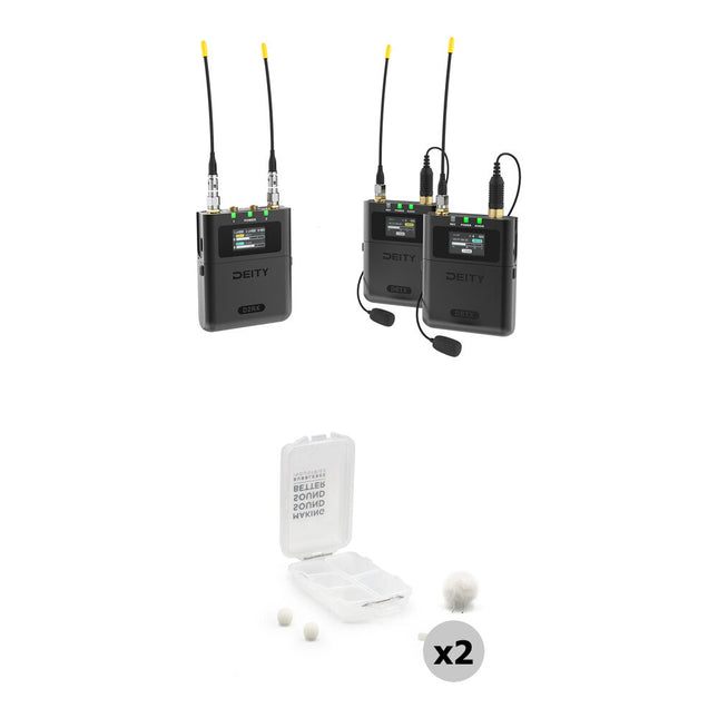 Deity Microphones Theos Digital Sistema Inalámbrico Lavalier Doble Blanco 550-663 MHz